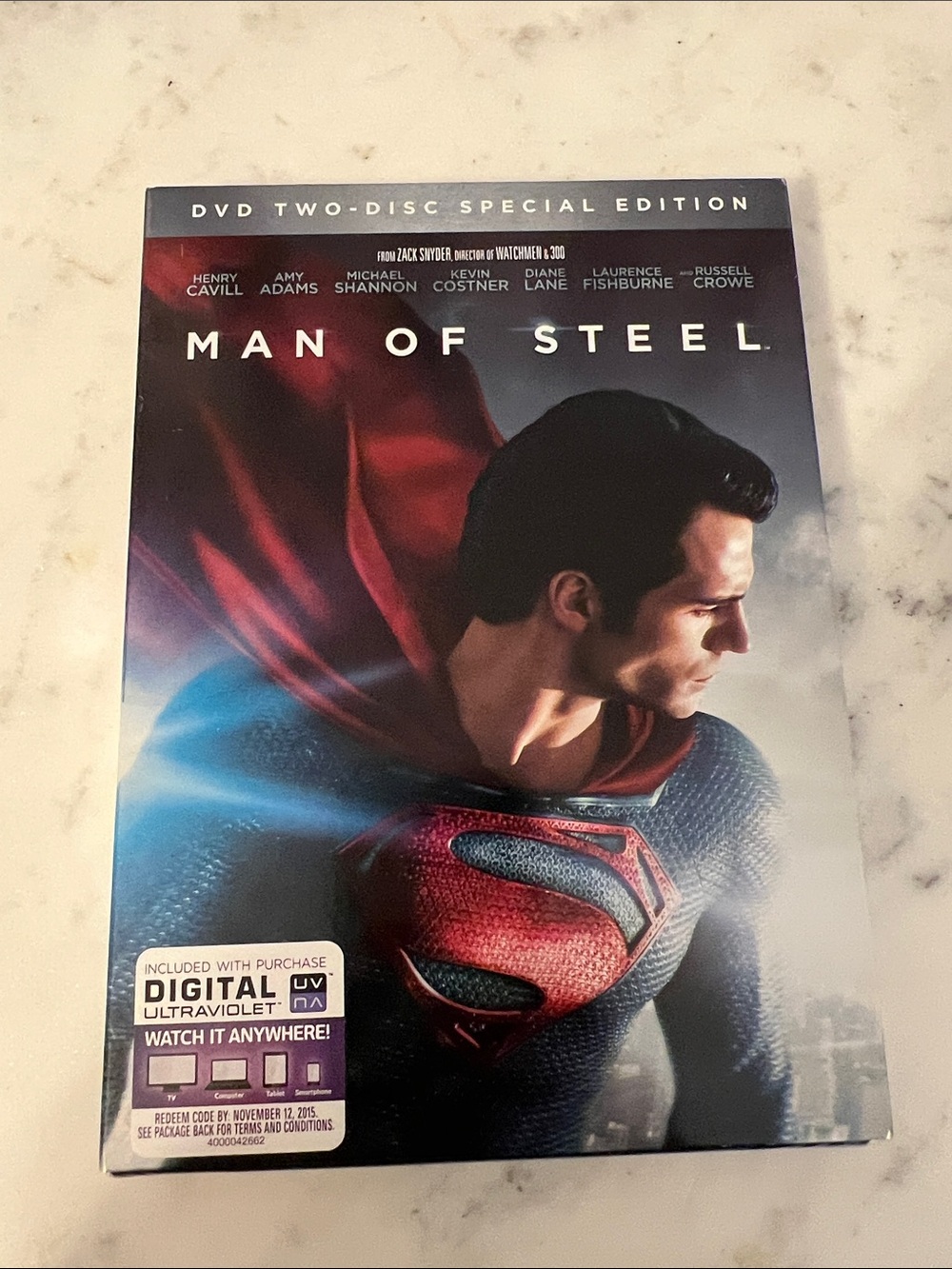 Man of Steel DVD - Superman Cover, Red & Blue